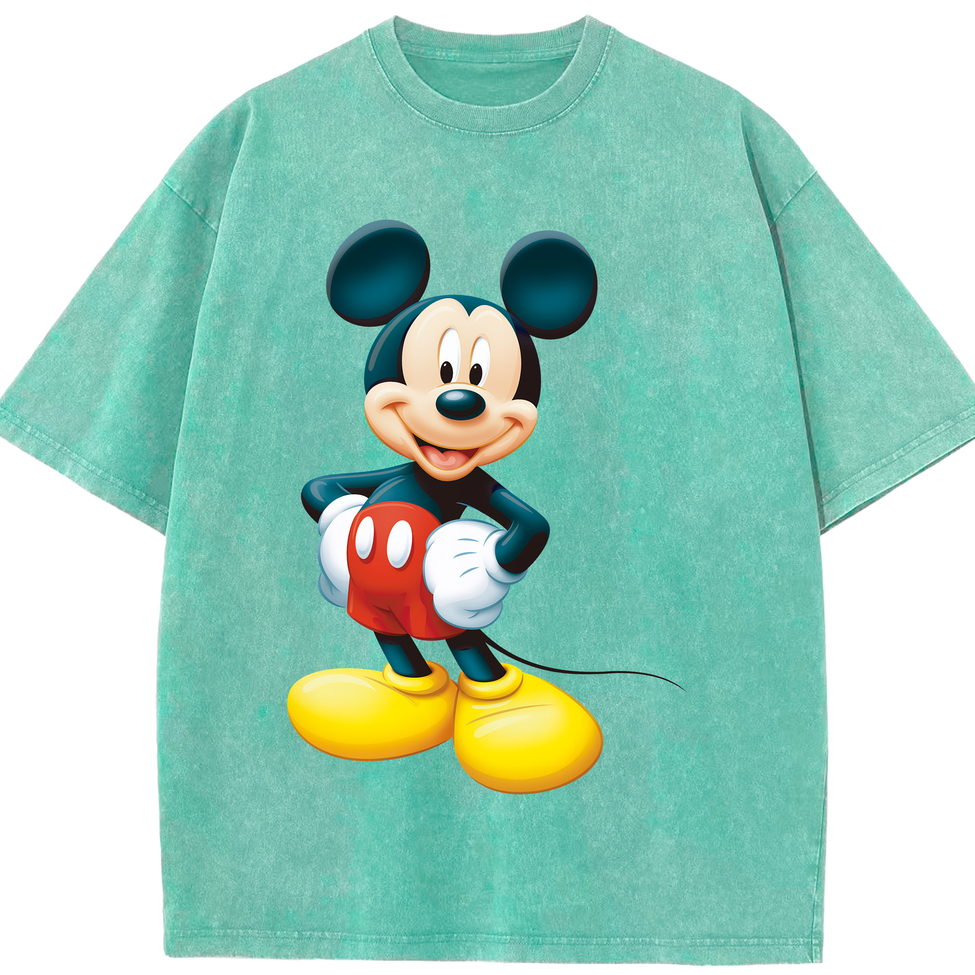 （画像用） ミッキーマウス Mickey Mouse 綿100% ヴィンテージ風 半袖Tシャツ（フロントプリント）